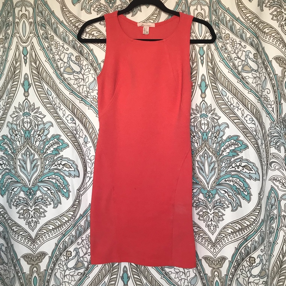 Coral body hugging dress